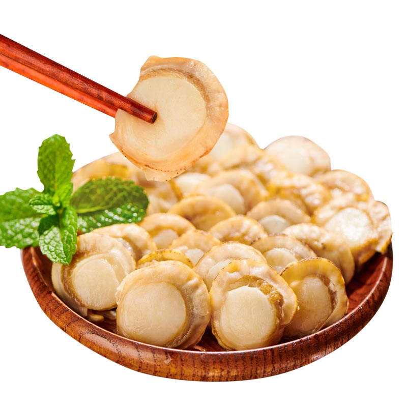 福字号冷冻大号虾夷扇贝肉去脏无沙250g无冰帆立贝粉丝烧烤聚餐