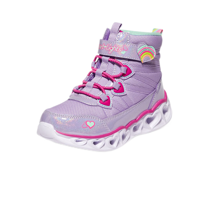 Skechers Kids Light-Up Boots Winter Warm Girls Shoes 302668L