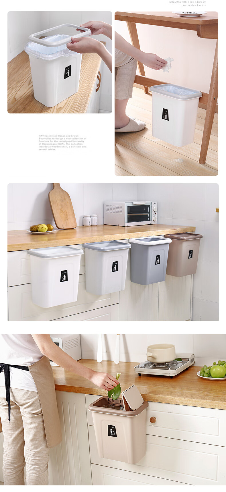 Meilixin Desktop Trash Can, 2.6L, Nordic Round Mini Trash Can, Japanese Simple Creative Garbage Bin, Yellow, 1 Pack 8