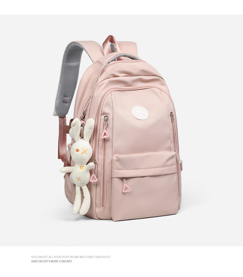 Viney Backpack for Primary, Middle And High School Students, Large Capacity Travel Backpack for Women, Simple Lightweight Laptop Bag for Grades 4-6, Stylish Outdoor Hiking Canvas Bag 19