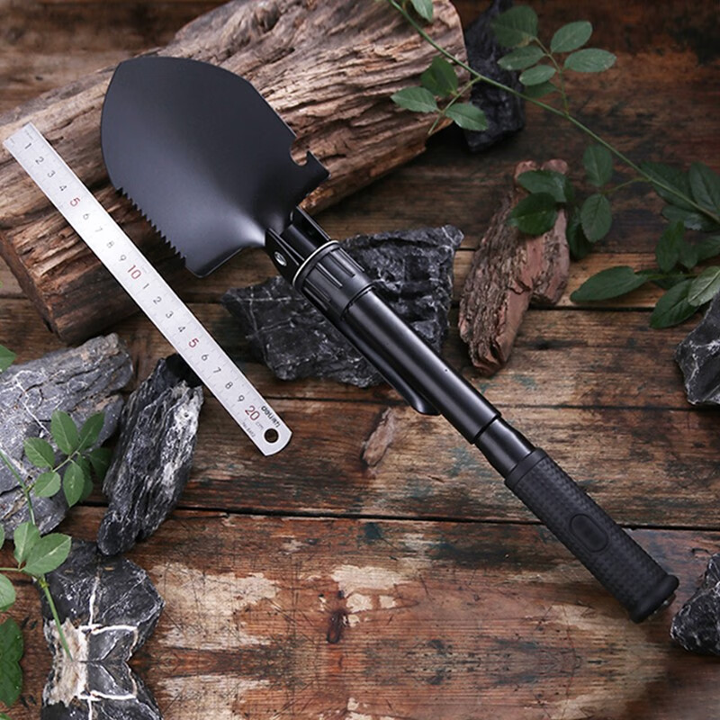 JAJALIN Multi-Functional Folding Shovel, Military Entrenching Tool, Car-Mounted Combat Shovel, Outdoor Camping Hoe And Pickaxe