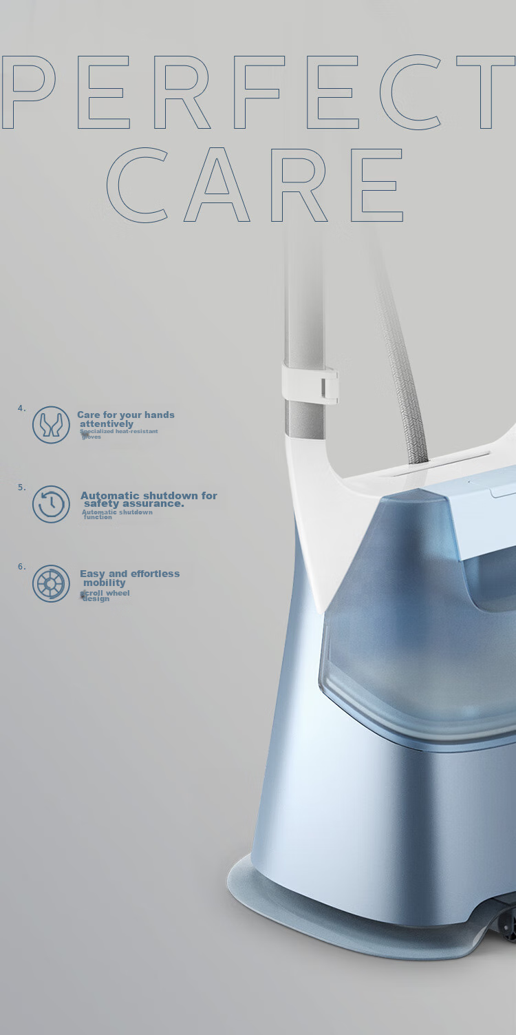 PHILIPS Upright Garment Steamer with Pressure Boost, Steam Iron for Home Use, Multi-Function, Sterilizing And Mite-Removing, Dual Rod with Ironing Board, GC625/28 10