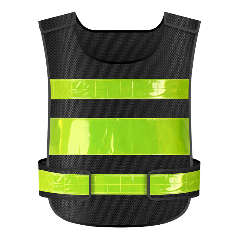 Quxing Reflective Vest, Reflective Waistcoat, Thickened Black Mesh Vest, Car Security Duty Sanitation Safety Uniform
