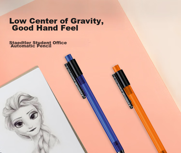 STAEDTLER Mechanical Pencil 0.5mm, Low Center of Gravity, Break-Resistant, Matte Barrel, for Students' Exams, Children, Office Use, Back-To Essential - Gray 77705-8 1