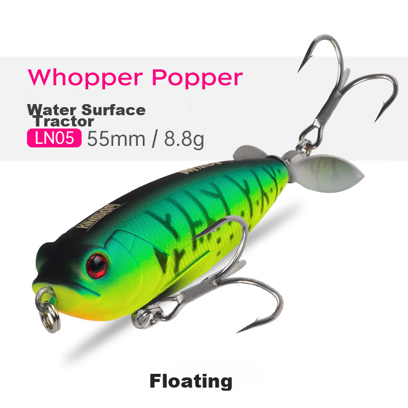 Guowangliya Artificial Bait, Floating Pencil-Shaped Water Surface Tractor Propeller Reaction Bait, Noisy Lure, Largemouth Bass And Snakehead Fish LN05