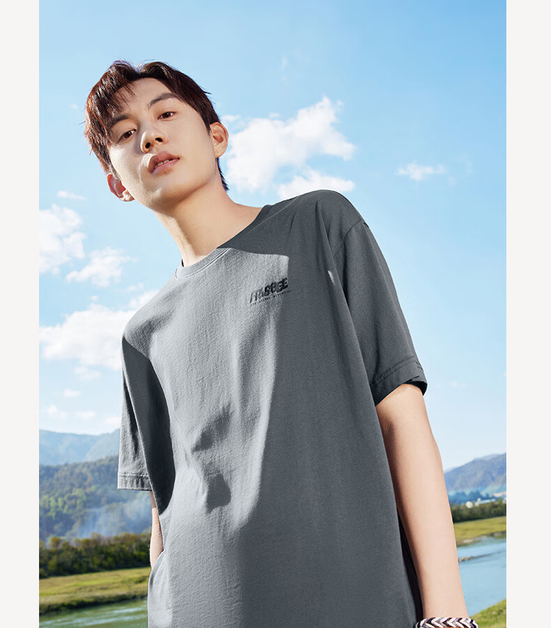 361° Men's Short Sleeve T-Shirt Spring Summer Sports Loose Casual Outdoor Crew Neck Top Unisex 632623106-2 7