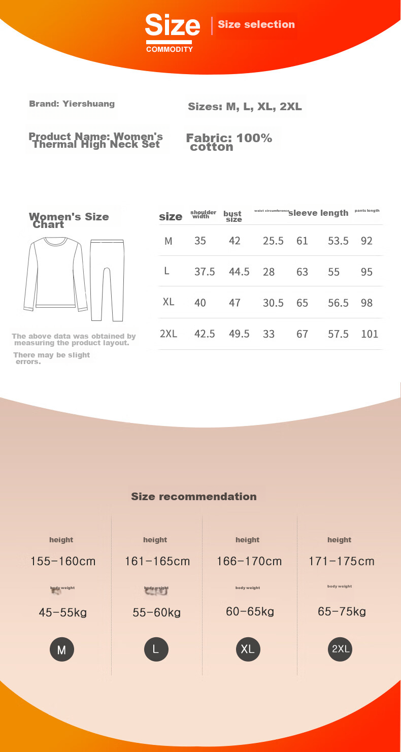 Yiershuang [Half Turtleneck Three-Layer Thickened] 100% Pure Cotton Thermal Underwear for Men And Women, Autumn Top And Bottom Set, Fall/winter 27