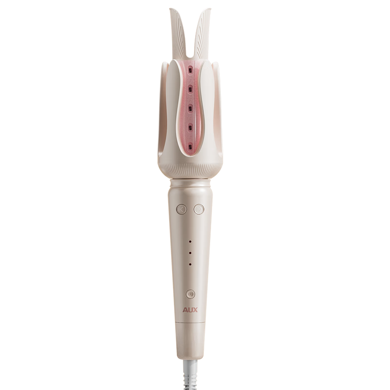 AUX Fully Automatic Curling Iron, 32mm, Negative Ion, Dorm Room, Women's Lazy, Volumizing, Portable Electric Curler, Big Wave, Long-Lasting Styling, Hair Straightener, Birthday Gift for Women, Milk Yellow
