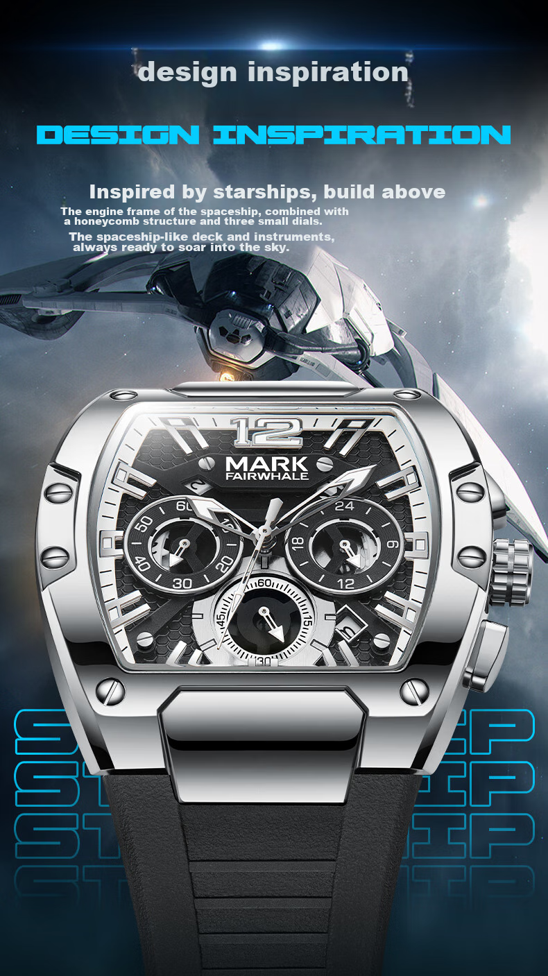 MARK FAIRWHALE Interstellar Watch, Men's Mechanical Style, Top Ten Famous Watches for Students, 2026 New Model Wristwatch, National Watch Brand, Birthday Gift for Boyfriend 2