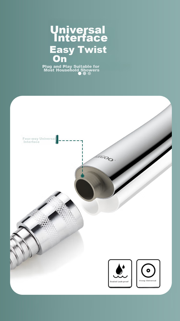 KEGOO Handheld Shower Head Set with 5 Water Settings, Shower Head Hose Base Three-Piece Set K201223 12