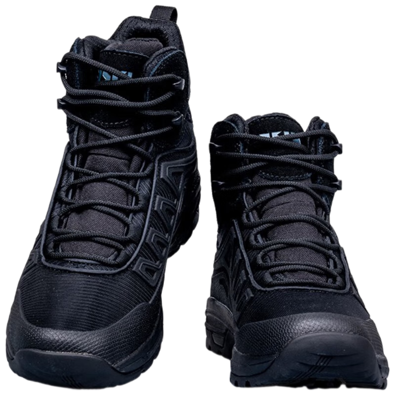 3514 Mid-Top Outdoor Shoes for Men, Breathable, Wear-Resistant, Non-Slip, Shock-Absorbing Sports Shoes, Hiking Boots, Black, Size 40