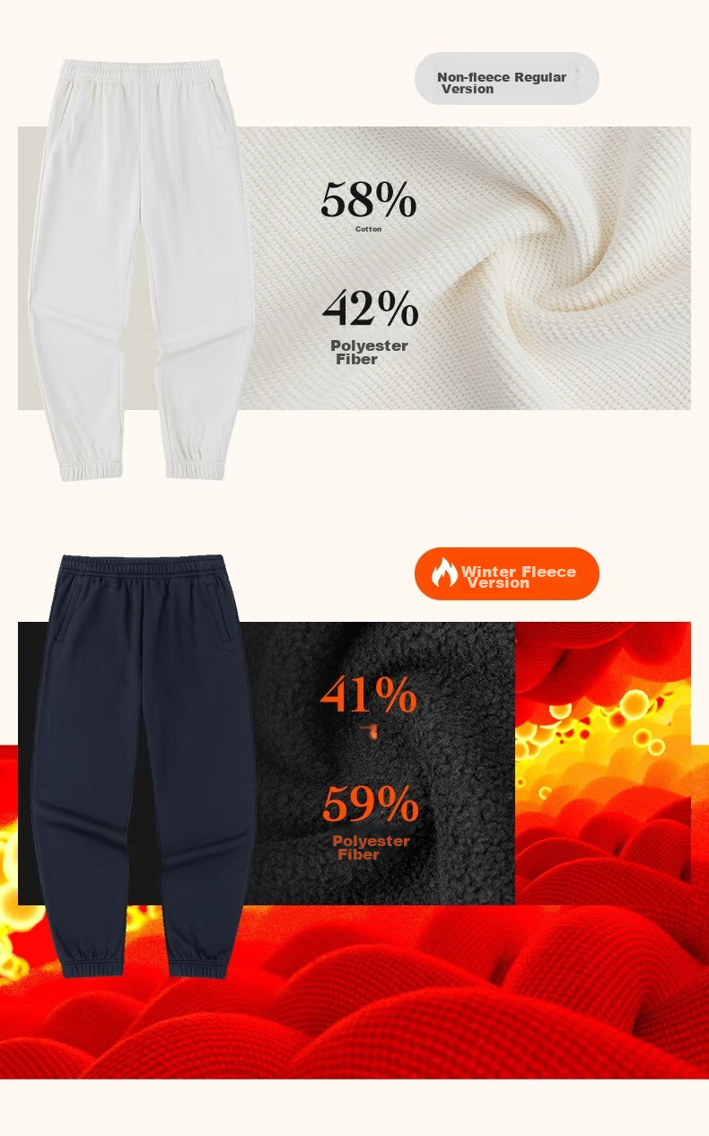 Anta Fleece Lined Jogger Pants | Knitted Women's Sports Trousers Winter New Fleece Warm Casual Elastic Cuff Sweatpants 8