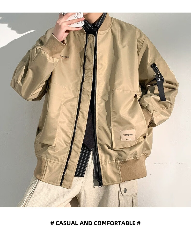 Dingfengbaoluo Outdoor Hiking Windbreaker Jacket for Men, Spring Loose Fit Windproof Casual Coat MYY740 Black Size M 23