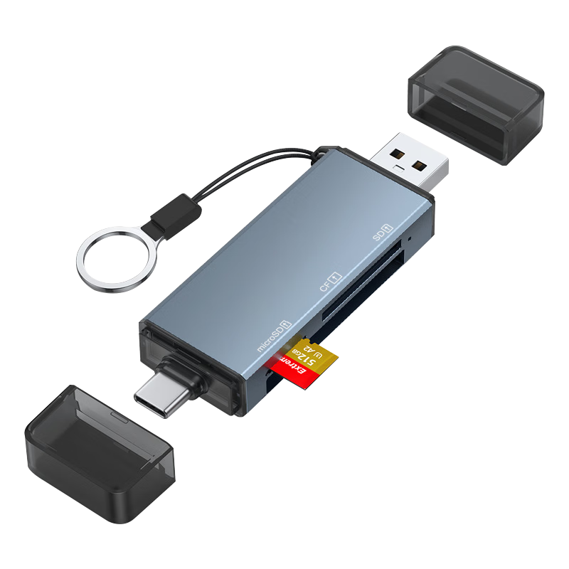 LinkStone Multi-Functional All-In Card Reader Type-C/USB High-Speed Supports SD/TF/CF/MS Camera Dash Cam Surveillance Memory Card Smartphone Storage Card