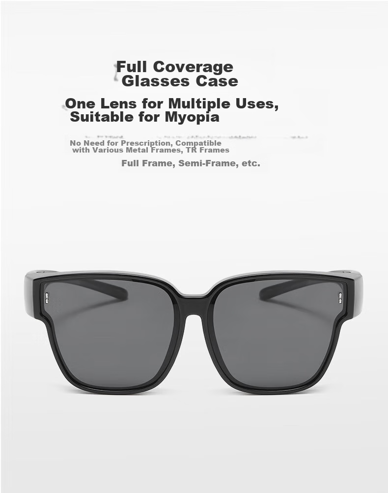 Boshide Sunglasses, Clip-On Sunglasses, Clip-On Sunglasses for Nearsighted Glasses, Polarized Sunglasses for Driving And Nearsightedness, Bright Black Color 4
