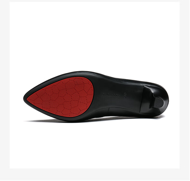 RED DRAGONFLY Official Exam Interview Commuter Leather Shoes, Shallow Mouth Thin Heel Pumps for Women, Formal Pointed High Heels WDB9247, Black, Size 38 10