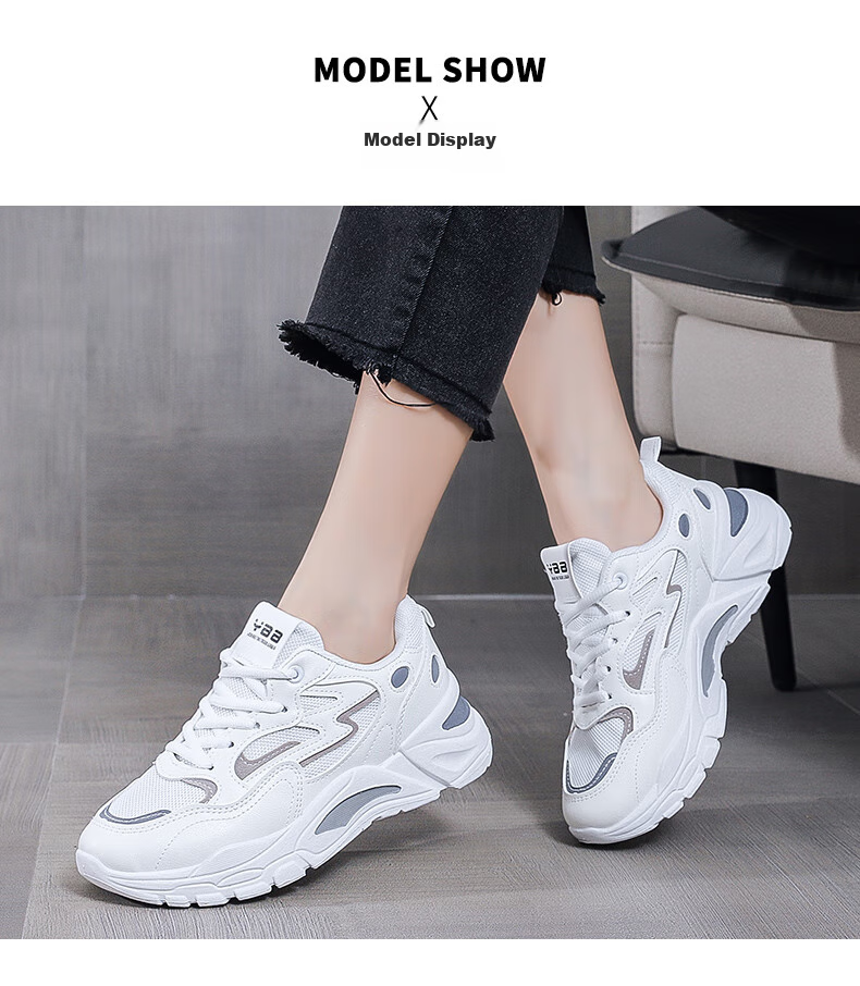 CARTELO Women's Dad Sneakers, Spring Casual White Shoes, Comfortable Sports Shoes, Running Shoes for Women, 0936 White, Size 35 10