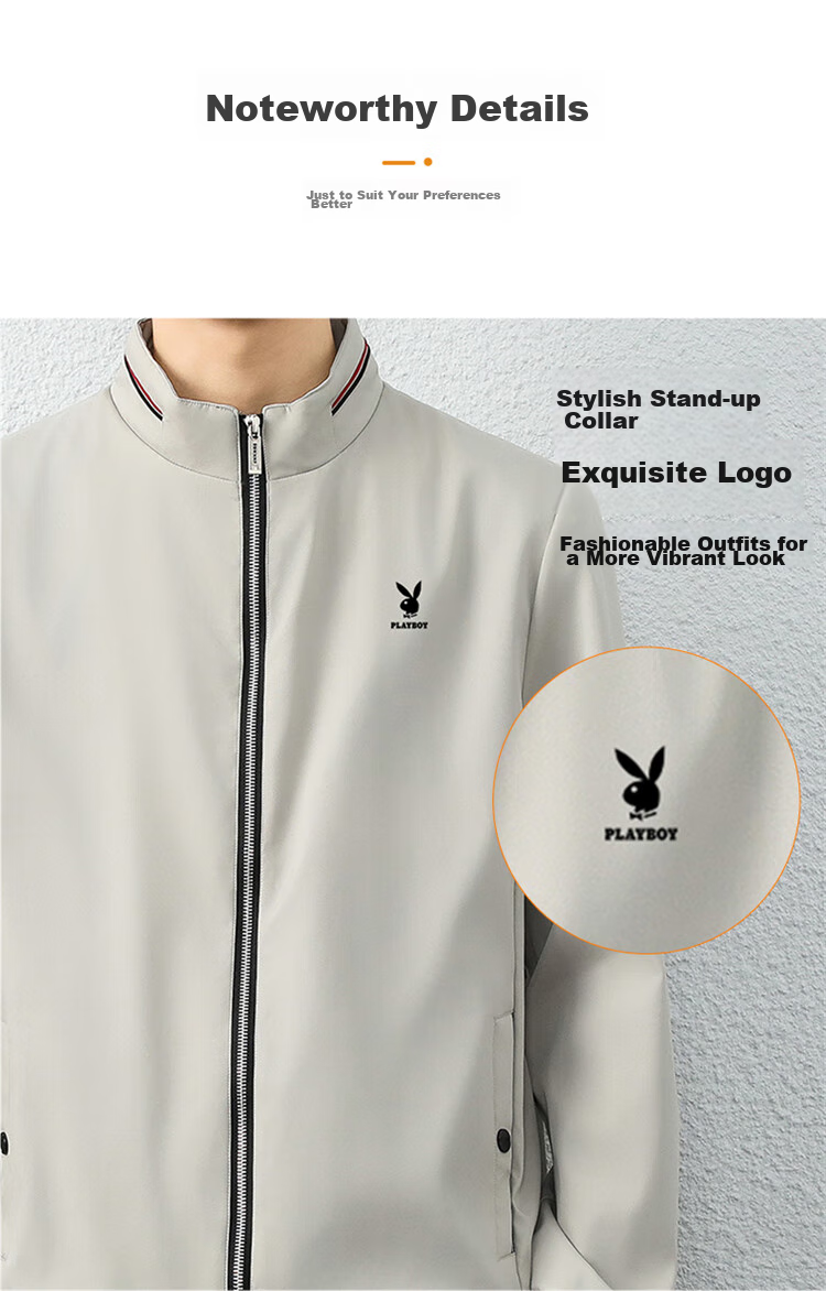 PLAYBOY Men's Autumn Winter Jacket Casual Baseball Jacket Trendy Japanese Style Premium Men's Clothing 9