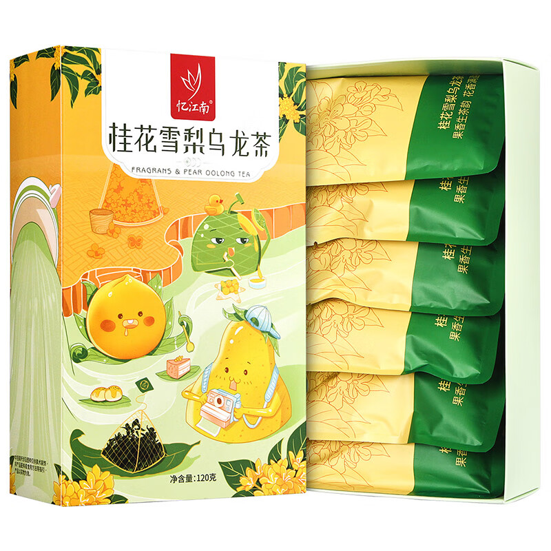 忆江南花草茶 桂花雪梨乌龙茶120g 水果茶哈密瓜黄桃蜜桃花果茶养生茶包