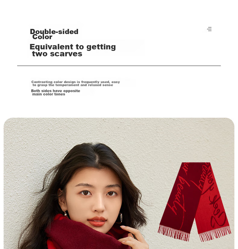 Siggi Wool Scarf for Women, Autumn And Winter Letter Shawl, Thickened Warm Simple Neck Wrap, Birthday Christmas Gift Box Set for Wome 16