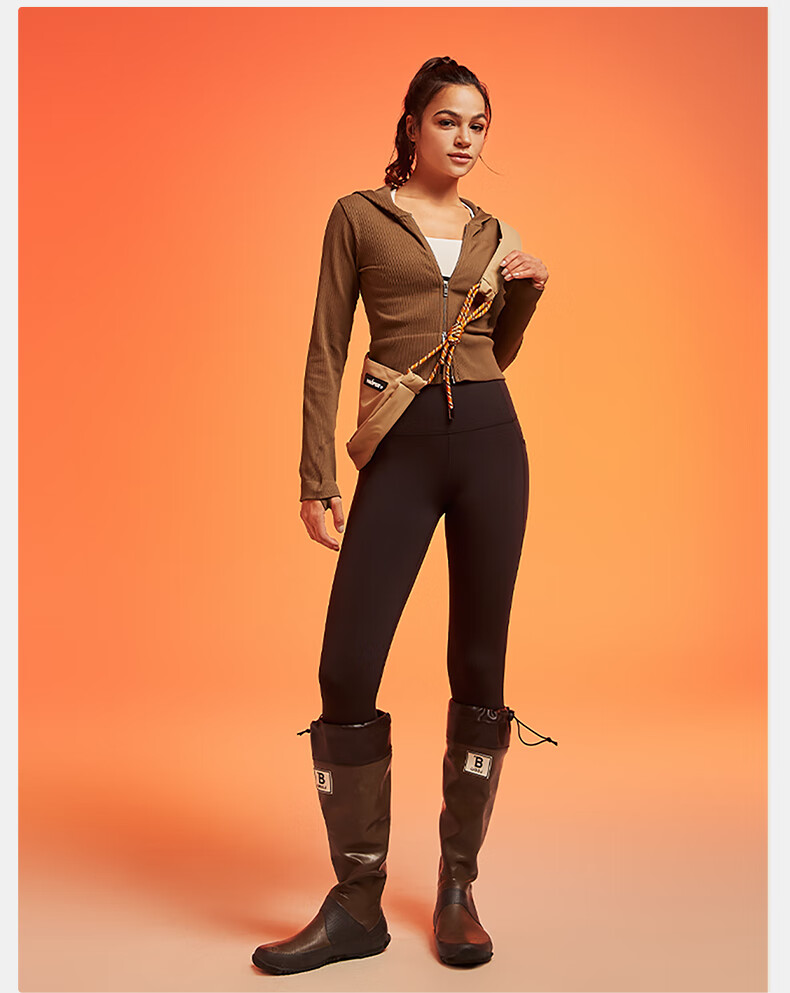 VFU Meow Velvet High-Waist Butt-Lifting Yoga Pants Women Autumn Winter Fleece-Lined Warm Fitness Leggings Walnut XL 10