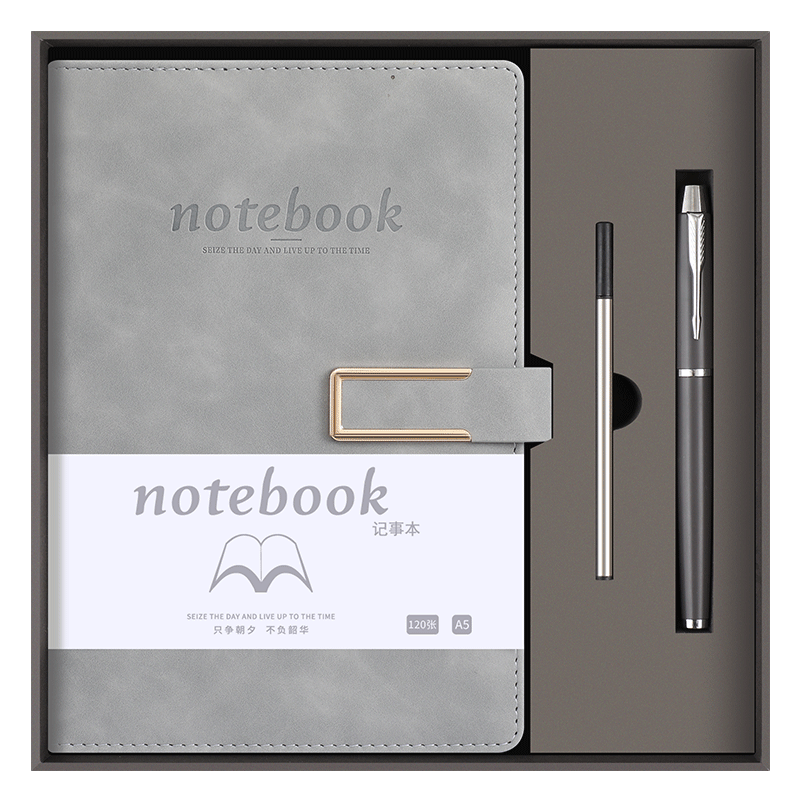 Jiaranheng Notebook Gift Box, A5 Thick Business Skin-Feel Leather Journal, High-End Gift, Mid-Autumn Festival Present, Practical Customizable Gift for Men And Women, Teachers, Clients