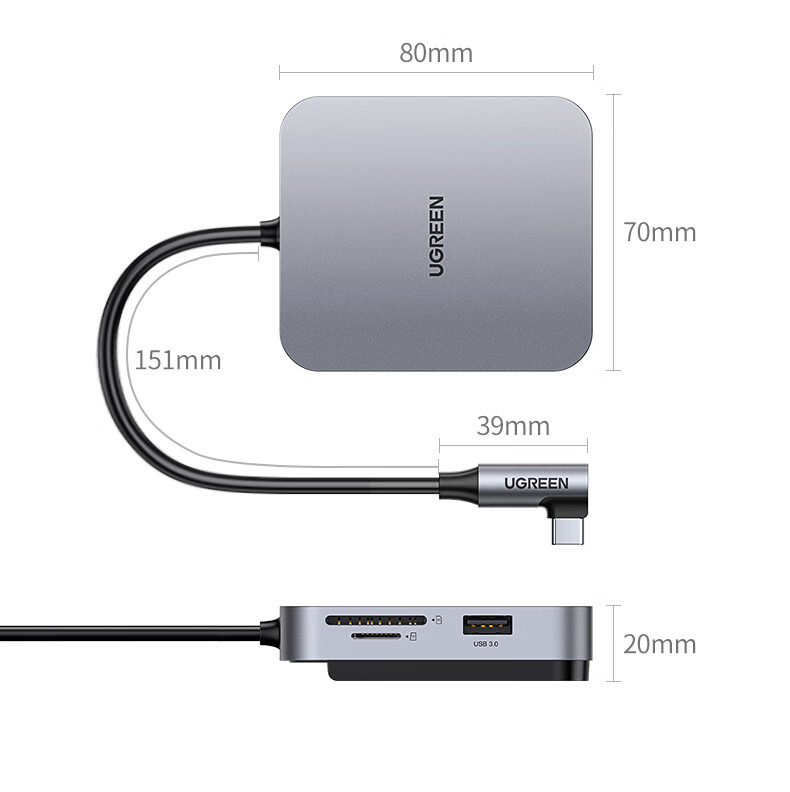 UGREEN Type-C Expansion Dock Compatible with Apple iMac, Magnetic Expansion Hub, Multifunctional USB Hub, Card Reader, Data Transfer, Laptop 16