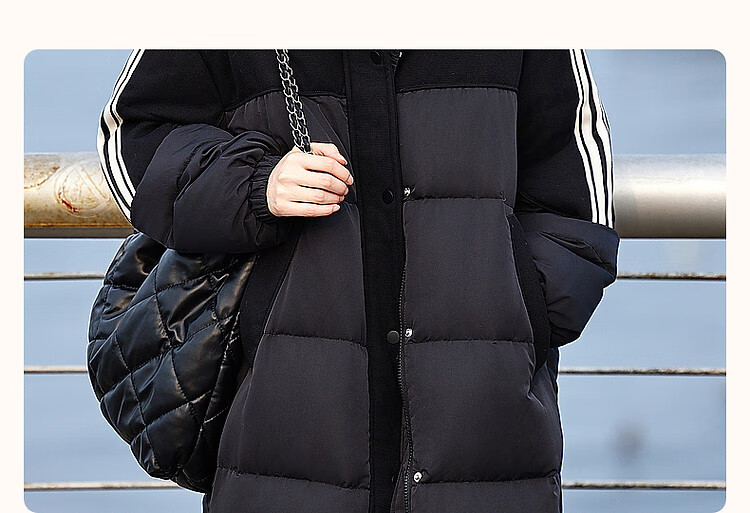 Dme [Warm Capture] Winter Warmth 90% Duck Down Windproof Sports Stand-Collar Long down Jacket for Women, Elegant Coat 4