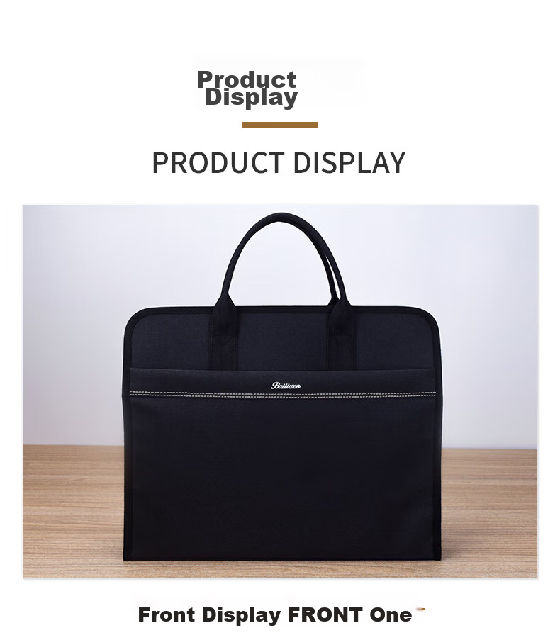 Bailiwen H8112 Black Handheld Conference Bag, Document Storage Bag for Men, Laptop Bag, Briefcase, Business Meeting Bag, Commuter Handbag 5