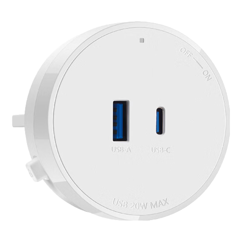BULL 20W Fast Charging Power Strip/Extension Cord/Surge Protector 1C+1A Port 20W Fast Charging Adapter Switch White Box GN-GS3Q20
