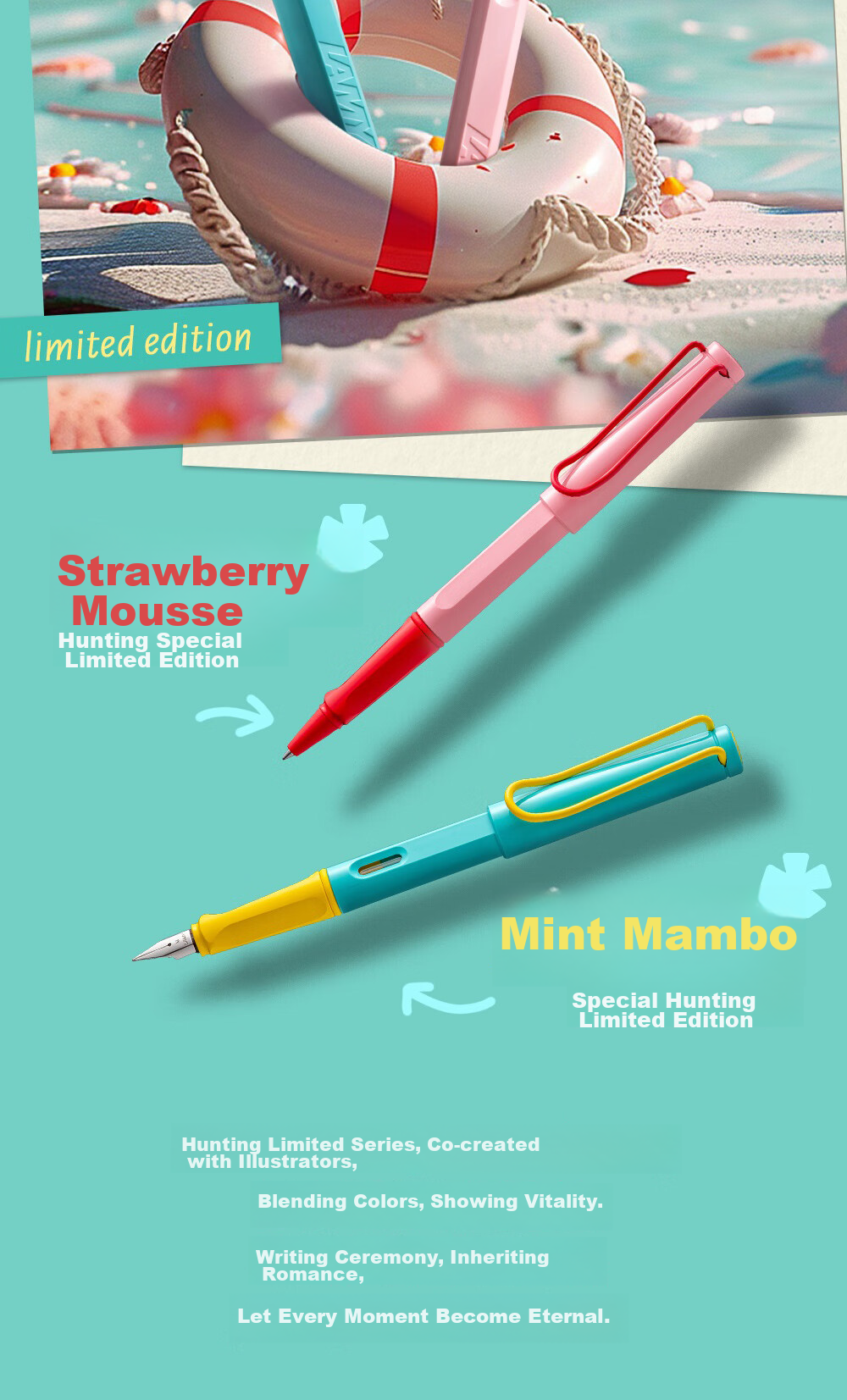 LAMY Safari Dopamine Series Fountain Pen Gift Set with Ink, Correct Posture Writing Pen, Student Stationery, Office Gift, Bonn Pink 0.7mm 8