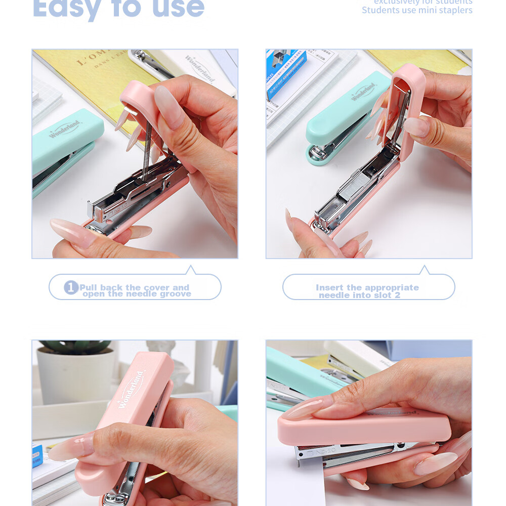 KW-Trio No. 10 Stapler, Small Size, Thumb-Pressed, Fresh And Simple Design, Mini Stapler for Students 13