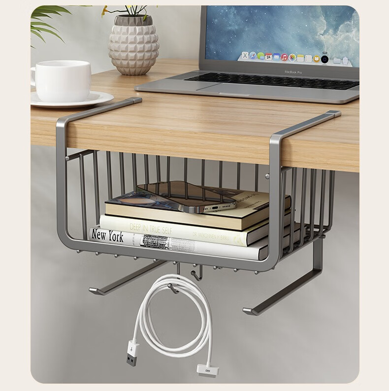 Jiadu Kitchen Hanging Storage Rack, Cabinet Divider Shelf, Under-Cabinet Organizer, Tissue Holder, Hanging Cabinet Storage Rack, Storage Solutio 9