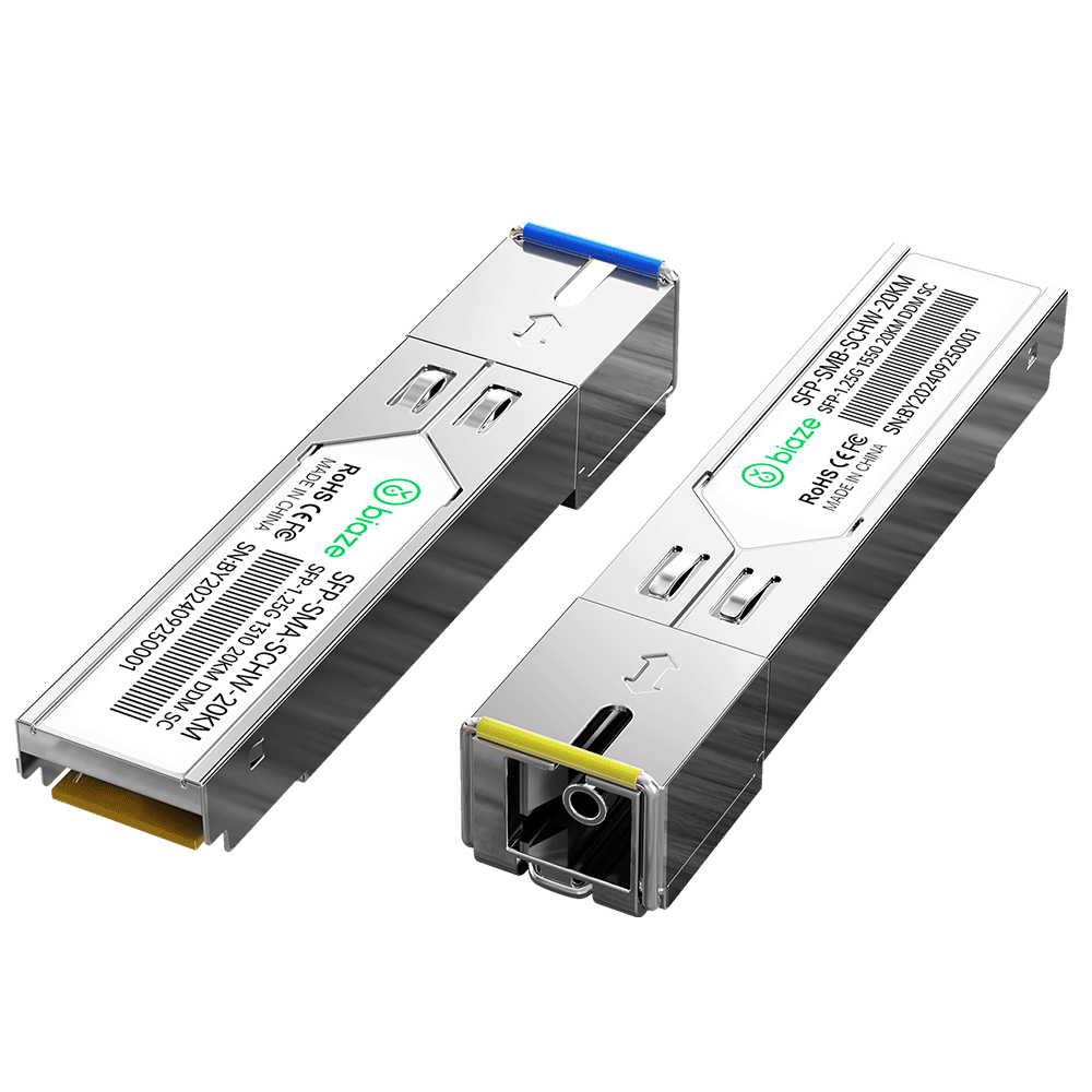 BIAZE Optical Module, Gigabit SFP Single-Mode Single-Fiber 20KM SC Interface 1.25G+10G Compatible with Huawei/Huaxian/Pulin/Ruijie/ZTE And Other Domestic Brands, 1 Pair