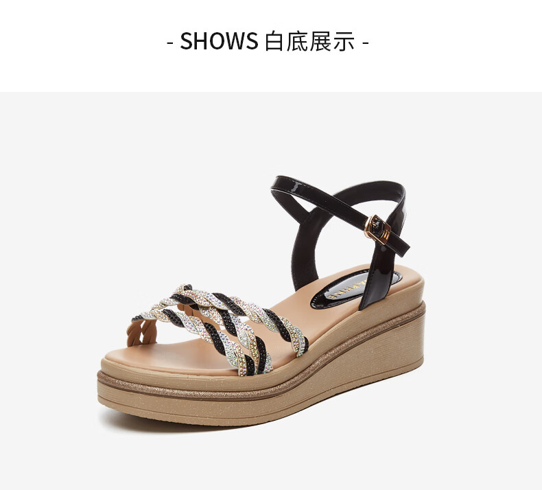 DAPHNE Thick-Soled High Heel Sandals for Women, Fashionable Comfortable Versatile Wedge Flat Platform Women's Shoes 4622303003 Gold 35 24