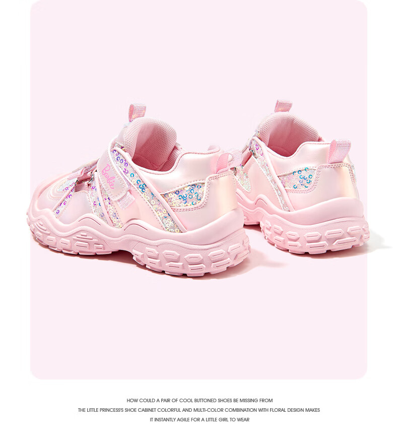 Barbie Girls' Fashionable Outdoor Sports Shoes, Princess Style Casual Hiking Shoes for Girls, DA6583 Pink Size 32 15