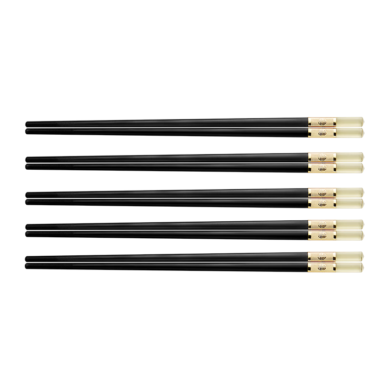 COOKER KING Antibacterial Chopsticks 5 Pairs, Anti-Mold Non-Slip Heat-Resistant Household Long Chopsticks Public Chopsticks Tableware Set, Jinfu Antibacterial Chopsticks