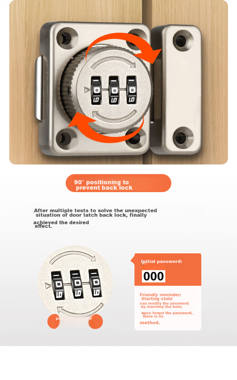 Dipuer Locking Drawer Latch, No Drilling Required, Refrigerator Door Lock, Cabinet Lock, Office Metal Cabinet Lock, Electrical Panel Lock Hardware 7
