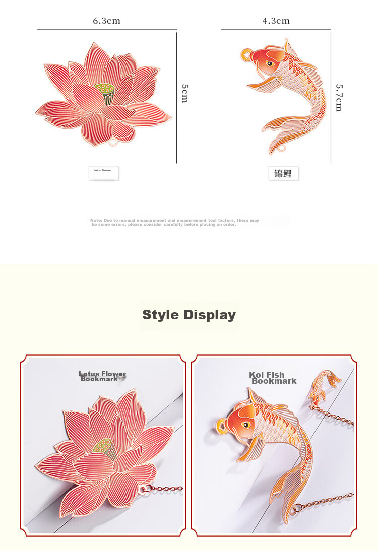 TIANSE Playful Lotus Pond Brass Bookmark Gift Box, Teacher's Gift, Classical Chinese Style Souvenir, Annual Meeting Gift for Women, Birthday Gift, 2 Pieces TS-5884 4