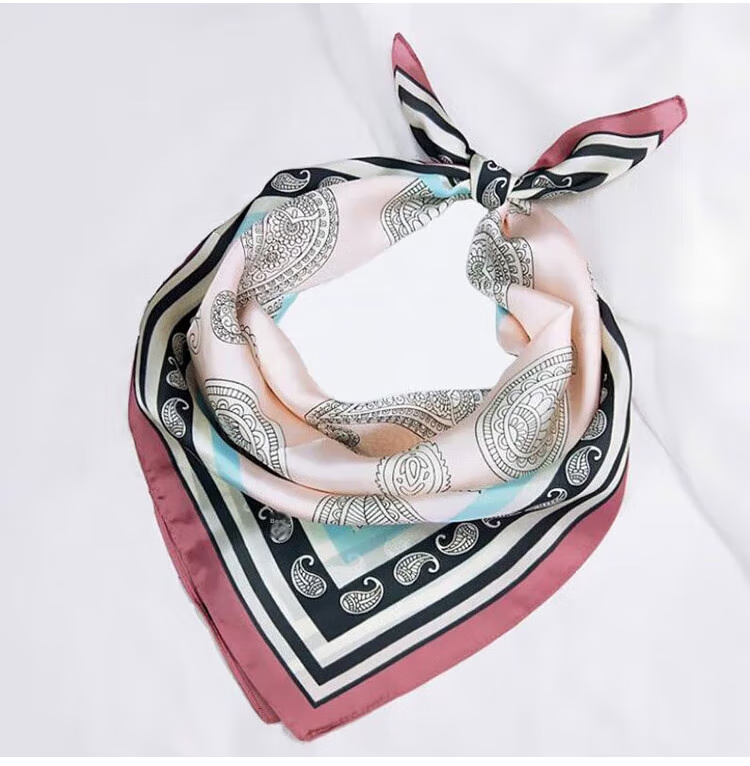GLO-STORY Silk Scarf for Women, Fashionable Elegant Small Square Scarf Versatile Elegant Decorative Neck Scarf WSJ814049 Red 17