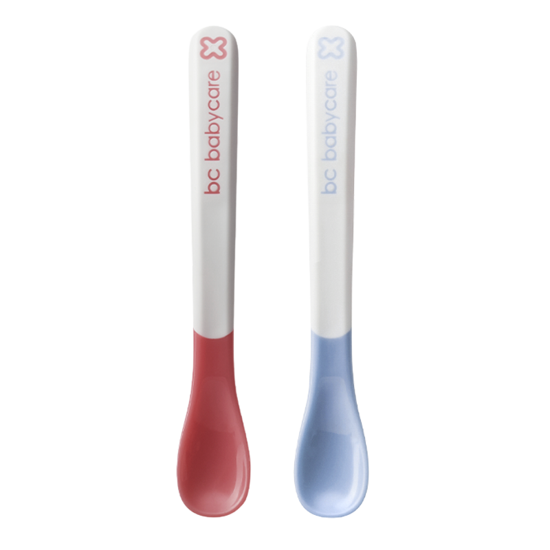 Babycare Baby Temperature-Sensitive Anti-Scalding Soft Spoon, Newborn Infant Feeding Spoon, Children's Eating Spoon, Set of 2 - Frey Orange