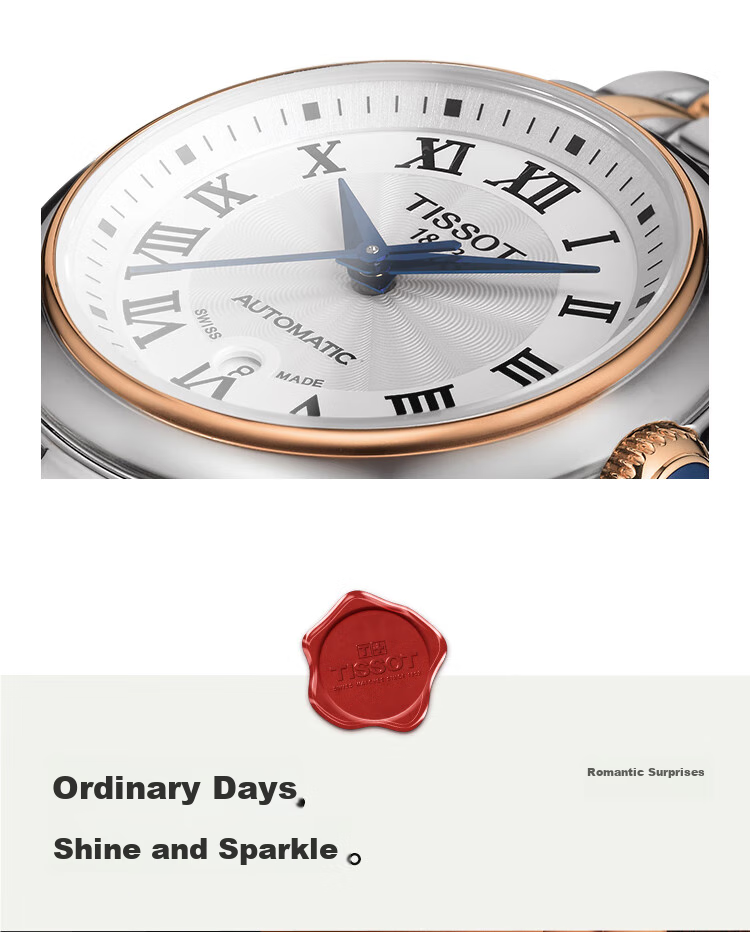 TISSOT Liu Yifei's Same Style, Xiaomeiren Series Women's Watch, Swiss Mechanical Ladies Leather Strap Fashion Watch Birthday Gift 10