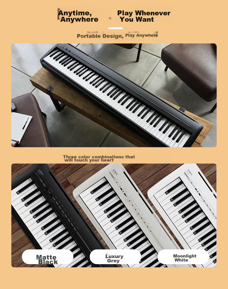 Kawai Digital Piano ES120, Black, 88 Weighted Keys, for Adults And Children, Performance Digital Piano + Gift Package 4