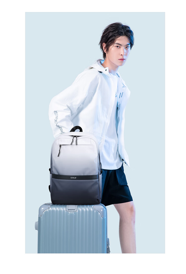 GOLF Backpack for Men And Women, Casual Laptop Backpack for Students, Gradient Commuter Outdoor Travel Backpack, Ink Wash Color 21
