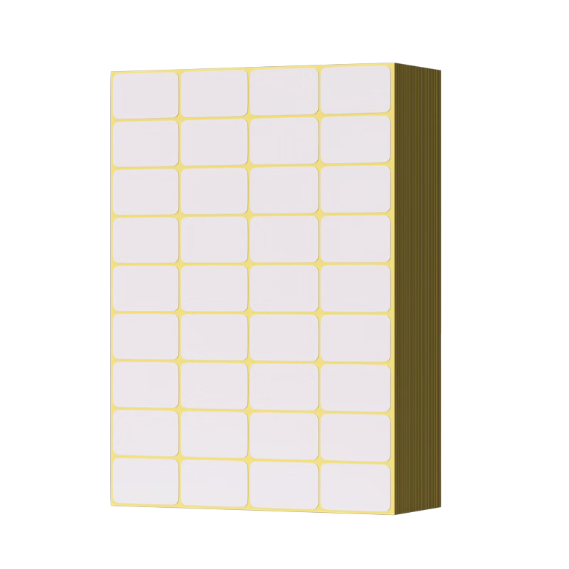 Surada A4/80 Sheets Self-Adhesive Printing Paper with Internal Dividers, Label Stickers, Inkjet Label Printing Stickers with Rounded Corners, 36 Pieces Per Sheet (48*31mm), BQ-0037