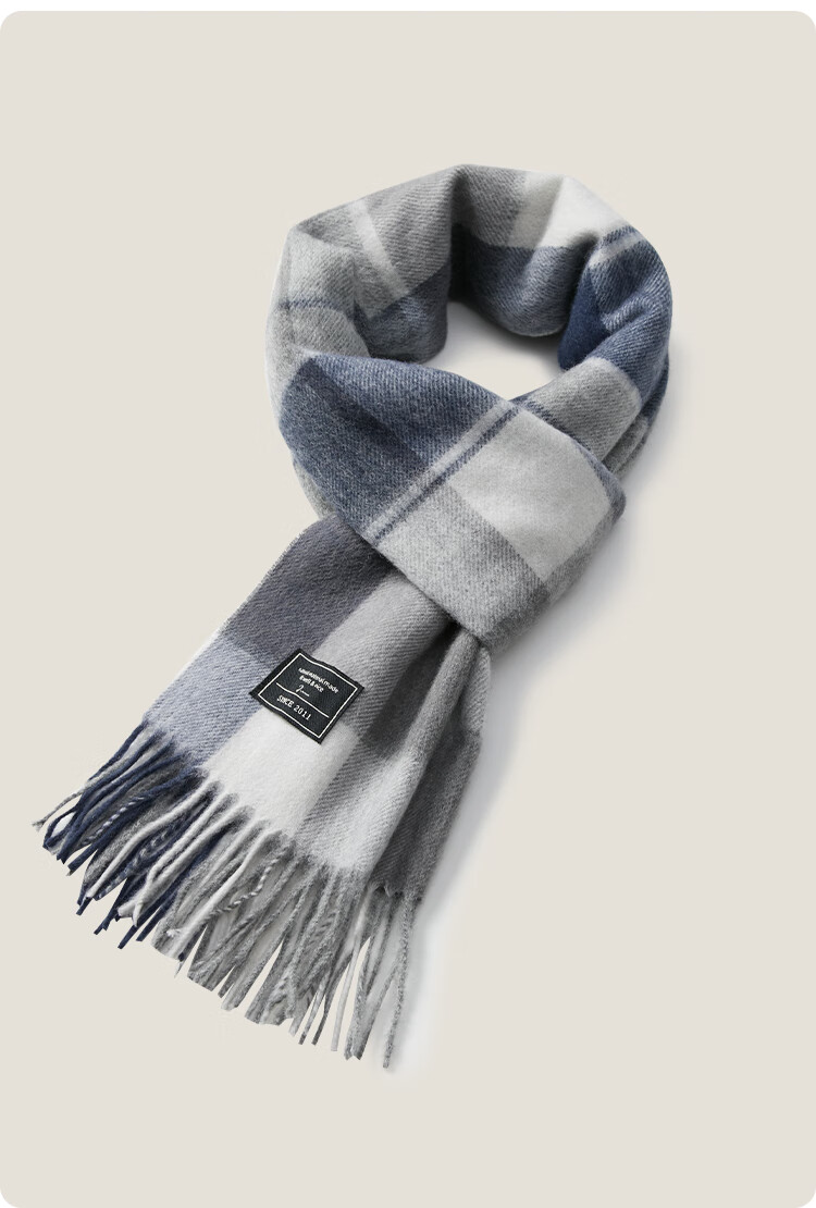 JIUMU Pure Wool Scarf for Men, Autumn And Winter Warm Neck Warmer, Gift for Men, Fathers, Mid-Autumn Festival, Birthday Present, Gift Box Packaging 14