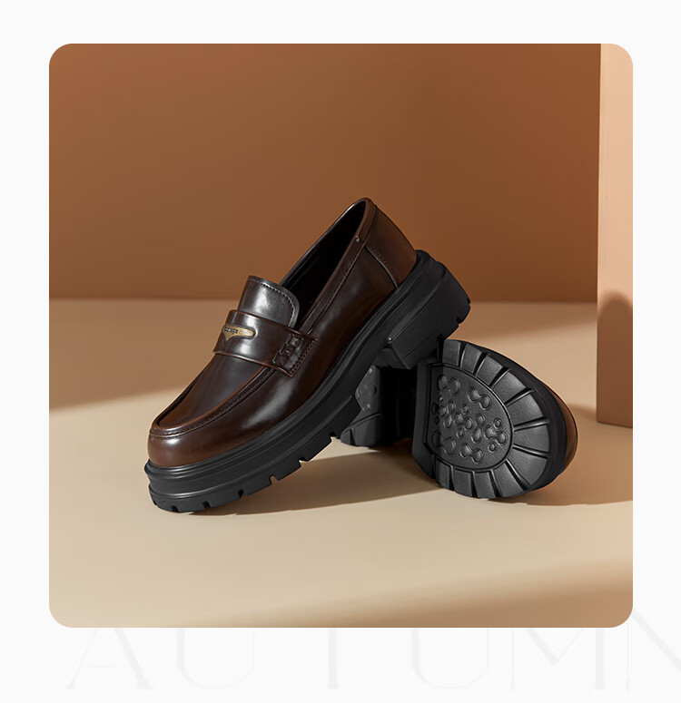 Dusto Thick-Soled Loafers for Women, 2026 New Spring Collection, British Style Versatile Black Leather Shoes, Commuter Flats 6