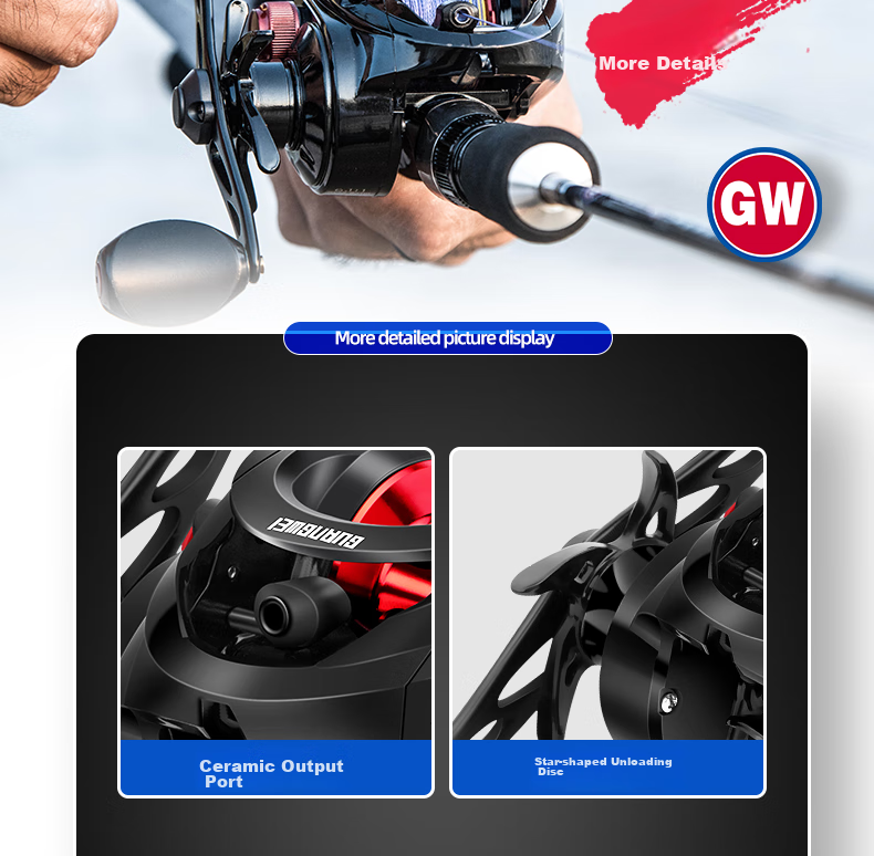 GW Fuguang Supreme Right-Hand Magnetic Brake Water Drop Wheel, 9-Axis Lure Water Drop Wheel 17