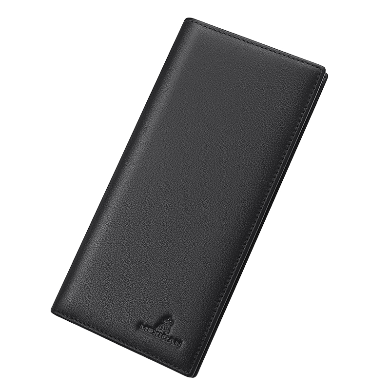 MEXICAN Men's Wallet, Long Business Style, Top-Grain Leather, Smooth Bifold, Multi-Card Slots, Birthday Gift for Me