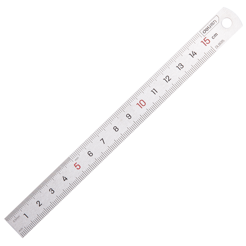 Deli Stainless Steel Straight Ruler, Metric Scale Ruler, Drawing Steel Ruler, 15cm